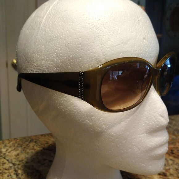 Nicole Miller Women's Versailles 57 17 130 Green Brown Sunglasses Rectangle - Picture 3 of 14